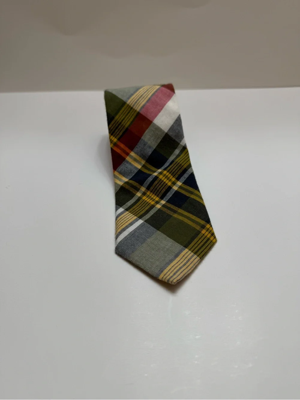 Brooks Brothers Classic Plaid Cotton Tie in Olive & Yellow